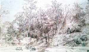 Landschaft mit Flötenspieler, ca. 1627-1674