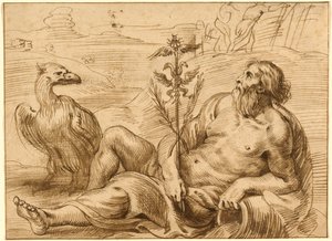 Flussgott mit einem Adler von Jan Lievens