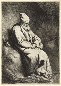 Der Einsiedler (Bartsch 6; Hollstein 17. Zwischen VII und VIII, nicht verzeichnet) von Jan Lievens