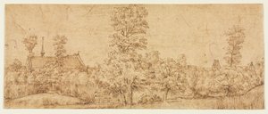 Bäume vor einem Dorf von Jan Lievens