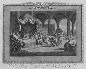 Und am dritten Tag war der Geburtstag des Pharao..., spätes 17. - frühes 18. Jahrhundert von Jan Luyken