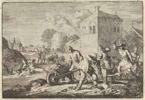 Reformierte Prediger in Ungarn zu harter Arbeit verurteilt, 1674 von Jan Luyken