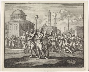 Enthauptung eines Mönchs während Unruhen in Konstantinopel von Jan Luyken