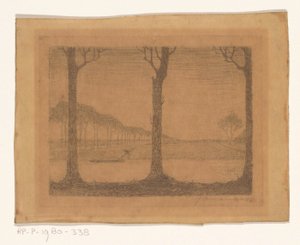 Bomen langs de vaart bij de Woudsterweg von Jan Mankes (signed by artist)