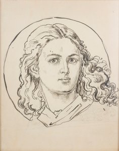Kartonskizze für die Polychromie der Marienkirche - Engelskopf von Jan Matejko