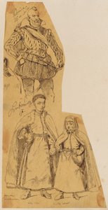 Skarbczyk. Lubomirscy – reifer Mann aus dem 16. Jh. und zwei stehende Jungen aus dem 17. Jh. von Jan Matejko