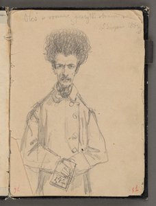 Skizzenbuch von Jan Matejko aus den Jahren 1861-1863. Einseitige Zeichnung. Rückseite: Aleksander Gryglewski (¾ Figur). von Jan Matejko