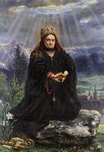 Heilige Kinga betet in den Sandezer Bergen