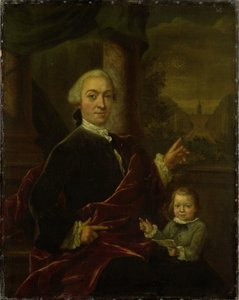 Familienporträt von Jan van de Poll, Bankier und Bürgermeister von Amsterdam mit seinem jungen Sohn Harman