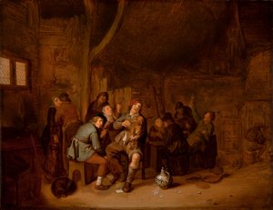 Figuren rauchen und musizieren in einem Gasthaus von Jan Miense Molenaer
