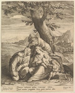 Heilige Familie mit St. Elisabeth und St. Johannes dem Täufer von Jan Muller