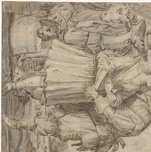 Älterer Jäger und eine junge Frau von Jan Philipsz. van Bouckhorst