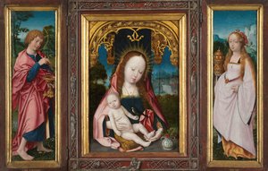Triptychon mit der Jungfrau und dem Kind von Jan Provoost