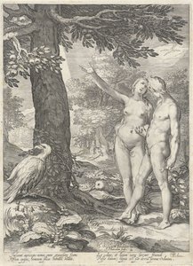 Adam und Eva vor dem Baum der Erkenntnis von Gut und Böse von Jan Saenredam