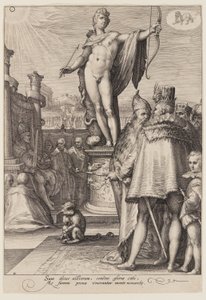Apollo, der über die Künste der Regierung wacht, aus Sieben Planetengötter von Jan Saenredam