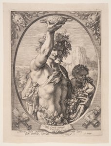 Bacchus, aus Drei heidnische Götter und Göttinnen von Jan Saenredam