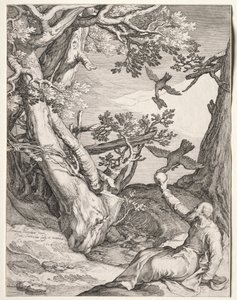 Elia in der Wüste von Raben gefüttert