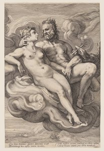 Jupiter und Juno auf den Wolken sitzend, aus Drei gepaarte Götter und Göttinnen von Jan Saenredam