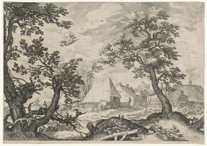 Landschaft mit der Entführung des Ganymed von Jan Saenredam