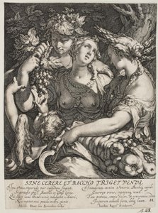 Das Bündnis von Venus mit Bacchus und Ceres von Jan Saenredam
