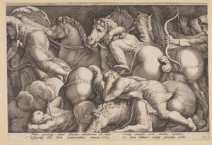 Die Bestrafung der Niobe (Platte 2) von Jan Saenredam