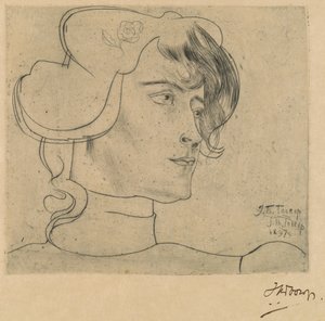 Kopf einer Frau (Marguérite Adolphine Helfrich) von Jan Toorop