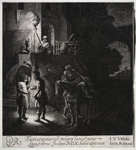 Der barmherzige Samariter bezahlt den Wirt von Jan Van de Velde