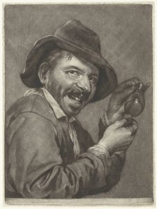 Mann mit einem leeren Glas (der Geschmack) von Jan Verkolje (I)
