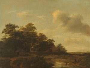 Landschaft mit einem Bauernhof von Jan Vermeer van Haarlem (I)