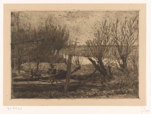 Landschaft mit Booten in einem Graben nahe einer Wasserstraße von Jan Veth