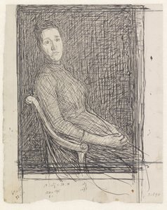 Porträt von Anna Dorothea Veth-Dirks, nach rechts sitzend von Jan Veth