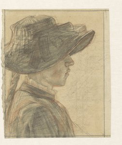 Porträt von Fräulein A.C.E. Veth, Schwester des Zeichners von Jan Veth