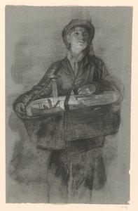 Stehender Junge mit Korb von Jan Veth