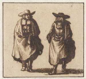 Zwei stehende Herren in schweren Mänteln von Jan Vincentsz. van der Vinne (possibly)