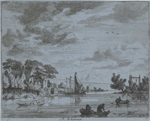 Geschäftigkeit auf einem Fluss von Jan Vincentsz. van der Vinne