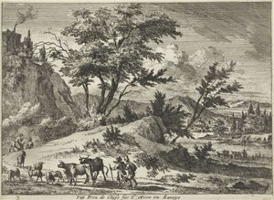 Ansicht einer Straße bei Cluses an der Arve, Savoie von Jan Vincentsz. van der Vinne