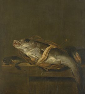 Stillleben mit einem Schellfisch und Knurrhahn von Jan Vonck