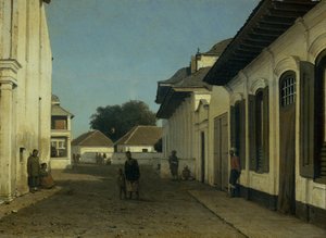 Eine Straße im alten Teil von Batavia von Jan Weissenbruch (attributed to)