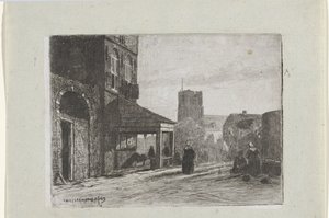 Ansicht der St.-Martins-Kirche in Woudrichem von Jan Weissenbruch
