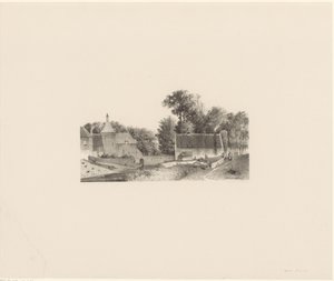 Ansicht eines Schlosses und das Bleichen der Wäsche von Jan Weissenbruch