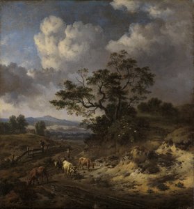 Hügelige Landschaft mit Kühen von Jan Wijnants