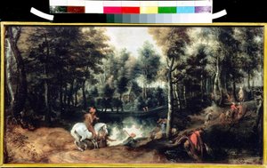 Reiter im Wald von Jan Wildens