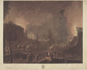 Leidens Katastrophe, verursacht durch die Explosion eines Schiffes mit Schießpulver am 12. Januar 1807 von Jan Willem Pieneman