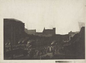 Lodewijk Napoleon besucht die Ruinen am Rapenburg in Leiden nach der Explosion des Pulverschiffs am 12. Januar 1807 von Jan Willem Pieneman