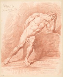 Sitzender männlicher Akt, von vorne gesehen (3. Preis 1800)
