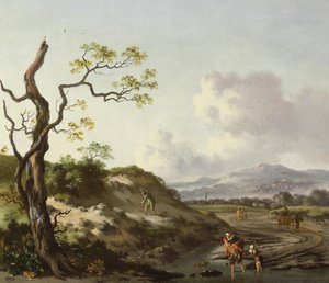 Eine Landschaft mit Reisenden