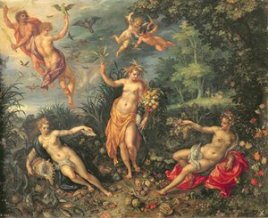 Überfluss und die vier Elemente, um 1606 von Jan and Clerk, H. Brueghel