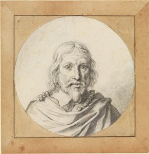 Brustbild eines alten Mannes von vorn (im Rund) von Jan de Bray