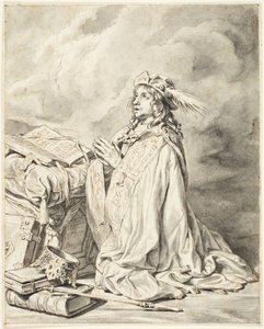König David im Gebet kniend von Jan de Bray