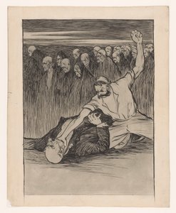 Arbeiter fällt Kapitalist von Jan de Waardt